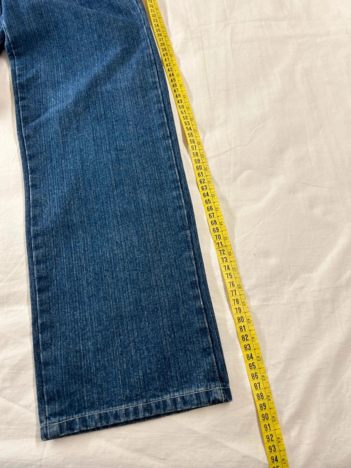 Marineblauwe vintage hoge taille jean – photo 4